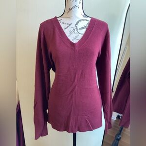 Croft & Barrow Deep Red V-Neck Sweater